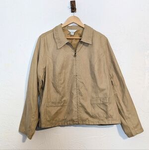 Christopher Banks Womens Tan Snakeskin Print Cute Lightweight Layering Jacket XL